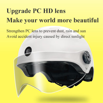 White Half Face Helmet for Motorcycles - Comfortable Fit with Adjustable Straps & Safety Features