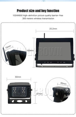 トラックとバスのための7インチディスプレイの4チャネルワイヤレスカーカメラシステム