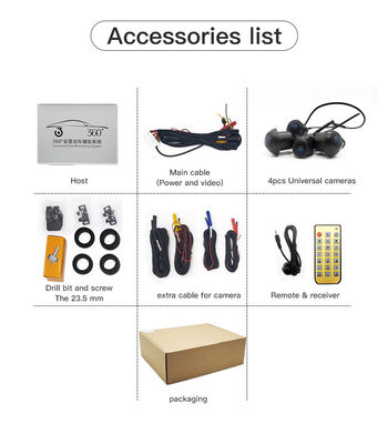 パーキングガイドと安全管理のためのプロの360°車両監視カメラシステム