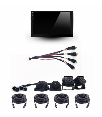 RoHS RVのTruck TrailerヴァンQuad Splitのモニターの録音のためのバックアップ カメラ システムIPS