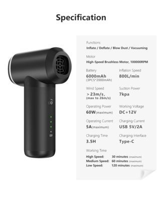 12Vポータブルカーバキューム、16フィート電源コード、車両内装用ディテールアクセサリー付き