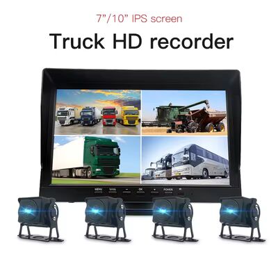 10.1インチ IPS タッチ 4CH スプリットスクリーン カー MP5 DVR レコーダー モニター AHD IR ナイトビジョン 駐車カメラ トラック/トレーラー/バス