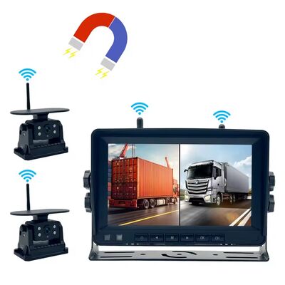 高画質の無線トラックDVRモニター 7インチ ナイトビジョン WiFi 太陽光発電 リバースバックアップレコーダー カメラ