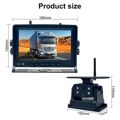 高画質の無線トラックDVRモニター 7インチ ナイトビジョン WiFi 太陽光発電 リバースバックアップレコーダー カメラ