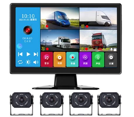 10.1 インチ 1080P 車のリアビューモニターナイトビジョンリバースカメラ死角検出ダッシュカム安全警報システム
