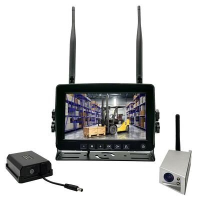 7インチ ワイヤレスフォークリフト バックビューカメラシステム 1080P HD DVR 防水 IP68 マグネット式バッテリーカメラ