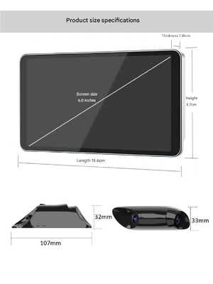 デュアルレンズ1080P電子リアビューミラー 6インチ 高明度ディスプレイ 超薄型アルミボディ 防水車 車用リアビューミラーカメラ