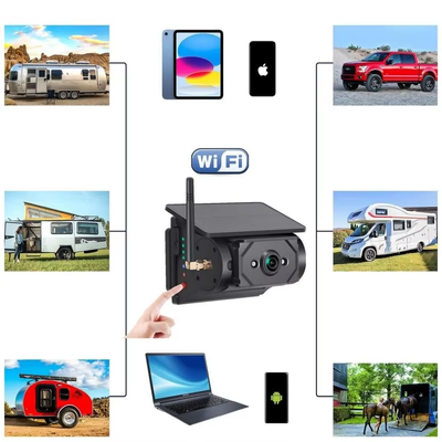 Wi-Fi ソーラー電動 無線カーカメラ 100m 送電 バス バン トラック RV キャンピングトラック すべての車種