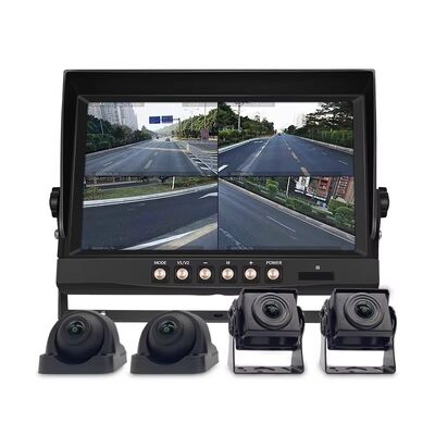 10.1インチ 4チャンネル分割画面カーDVRモニター、ナイトビジョン付きAHDリバースカメラシステム、トラック用フロント&リアビュー